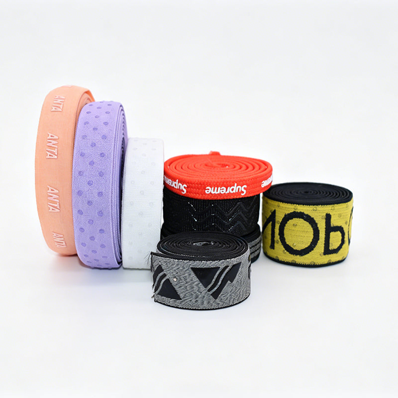 Custom Anti-Slip Silicone Dot Elastic Band, Screen Printed Logo Elastic Webbing for Underwear Sportswear