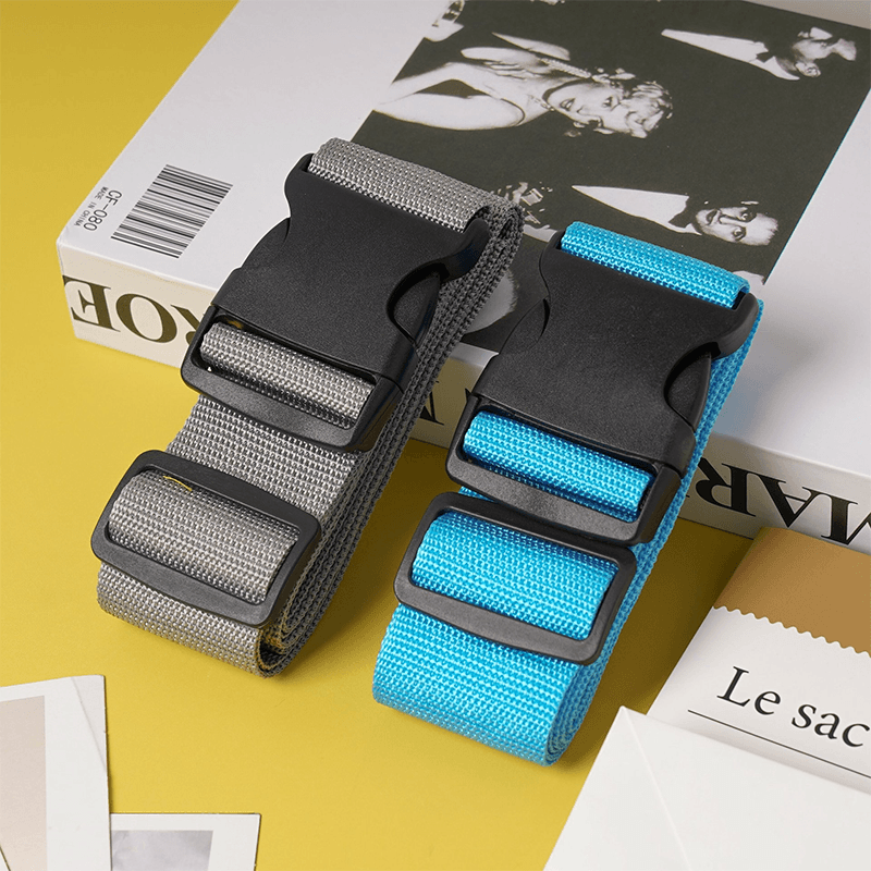 Custom Logo Luggage Strap Adjustable Polyester Suitcase Binding Belt Travel Luggage Security Strap OEM Custom Color Length
