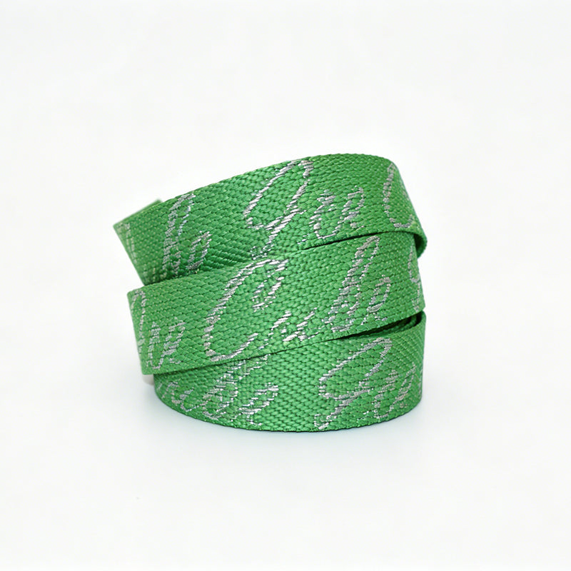 Metallic Yarn Jacquard Polyester Webbing Custom Logo Brand Strap For Garment Bag