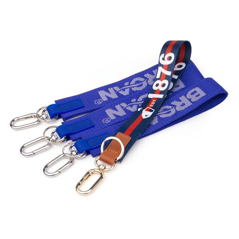 Custom Jacquard Key Lanyard, Printed Logo Wrist Strap with Metal Clasp OEM
