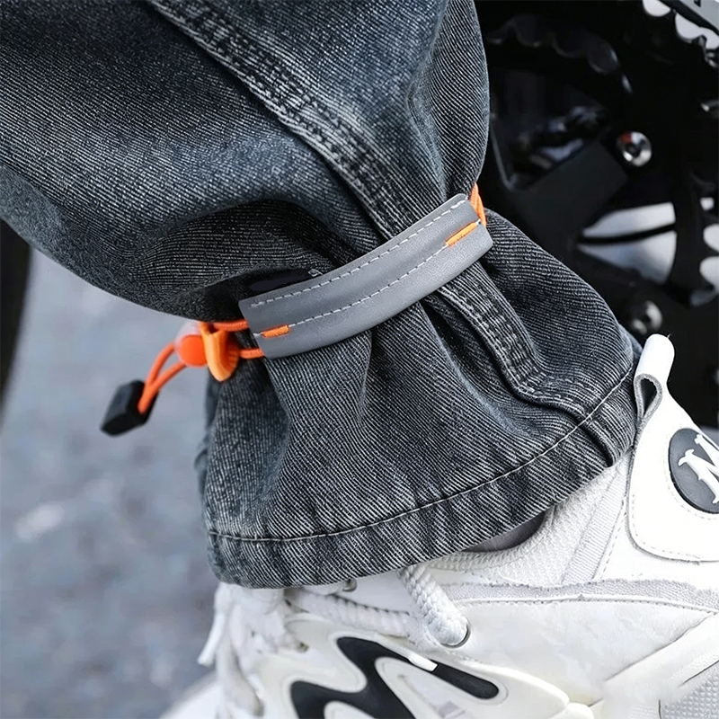 Custom Reflective Bike Cuff Strap, Adjustable Elastic Cycling Leg Band Anti-Scratch Night Running Safety Pant Binding Strap
