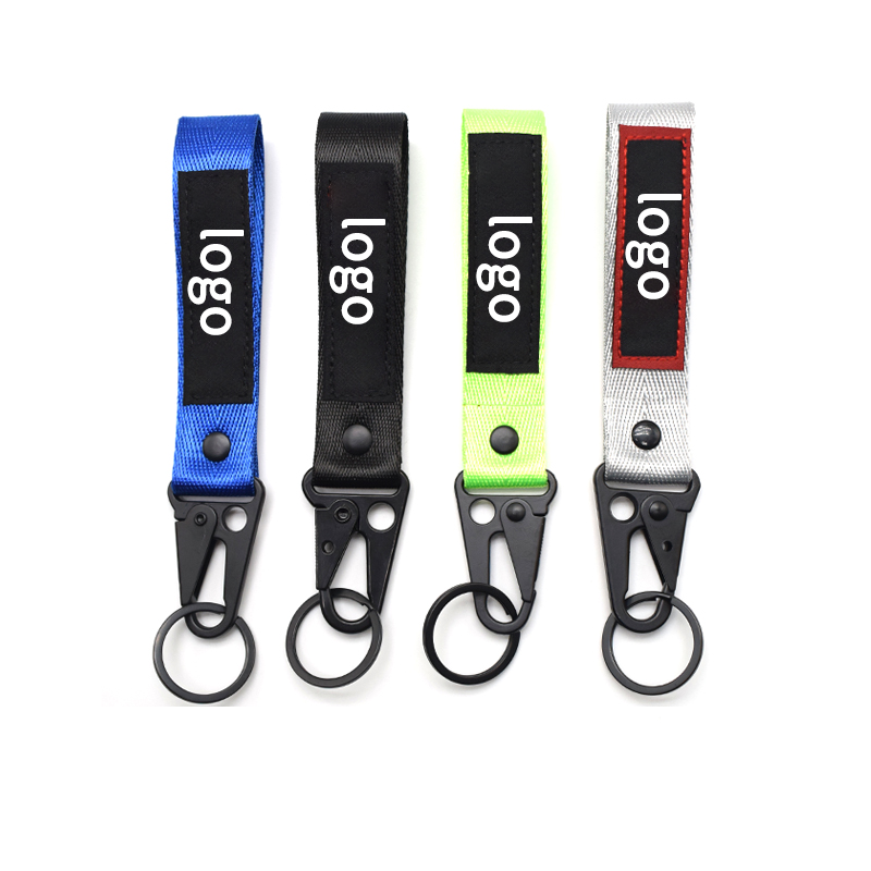Custom Logo Car Key Lanyard Short Woven Key Strap For Motorcycle Auto Accessories