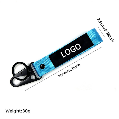 Custom Logo Car Key Lanyard Short Woven Key Strap For Motorcycle Auto Accessories