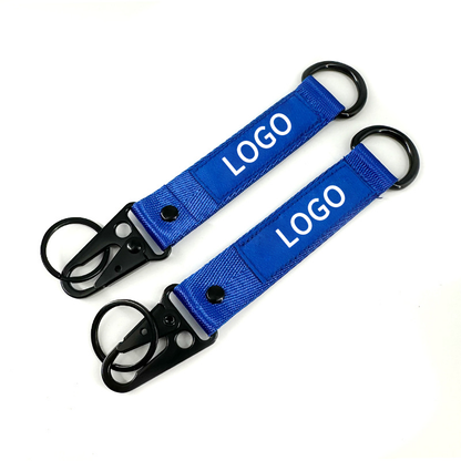 Custom Logo Car Key Lanyard Short Woven Key Strap For Motorcycle Auto Accessories