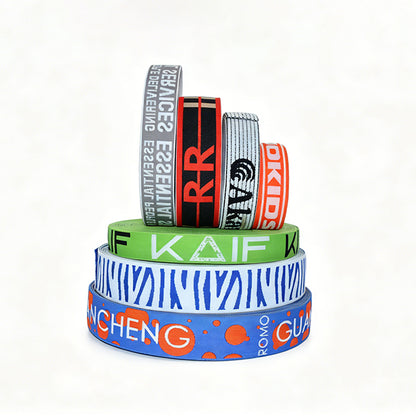 Custom Nylon Computer Jacquard Woven Logo Elastic Webbing Strap
