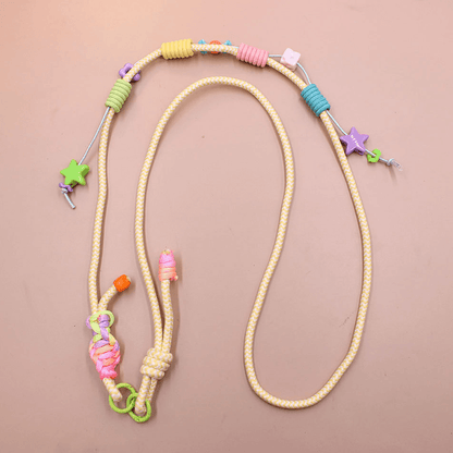 Adjustable Beaded Crossbody Strap, Cute Handmade Bead Lanyard for Phone, Water Bottle Bag & Doll Decor Pendant