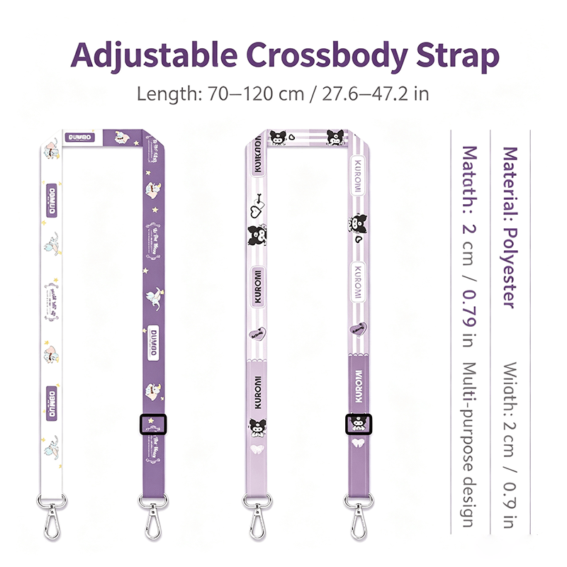 Custom Sublimation Printed Crossbody Phone Lanyard, Adjustable Neck Strap with Metal Clasp for Phone Case & Keys