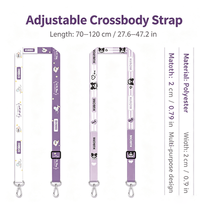 Custom Sublimation Printed Crossbody Phone Lanyard, Adjustable Neck Strap with Metal Clasp for Phone Case & Keys