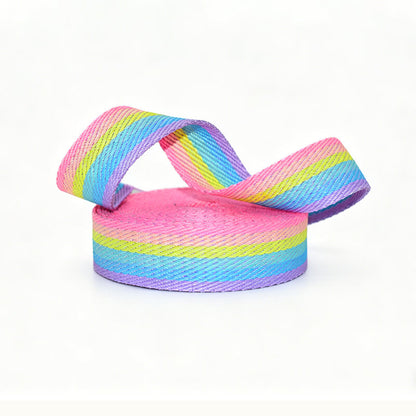 Custom Rainbow Polyester Webbing Strap, Gradient Color Jacquard Ribbon For Phone Lanyard