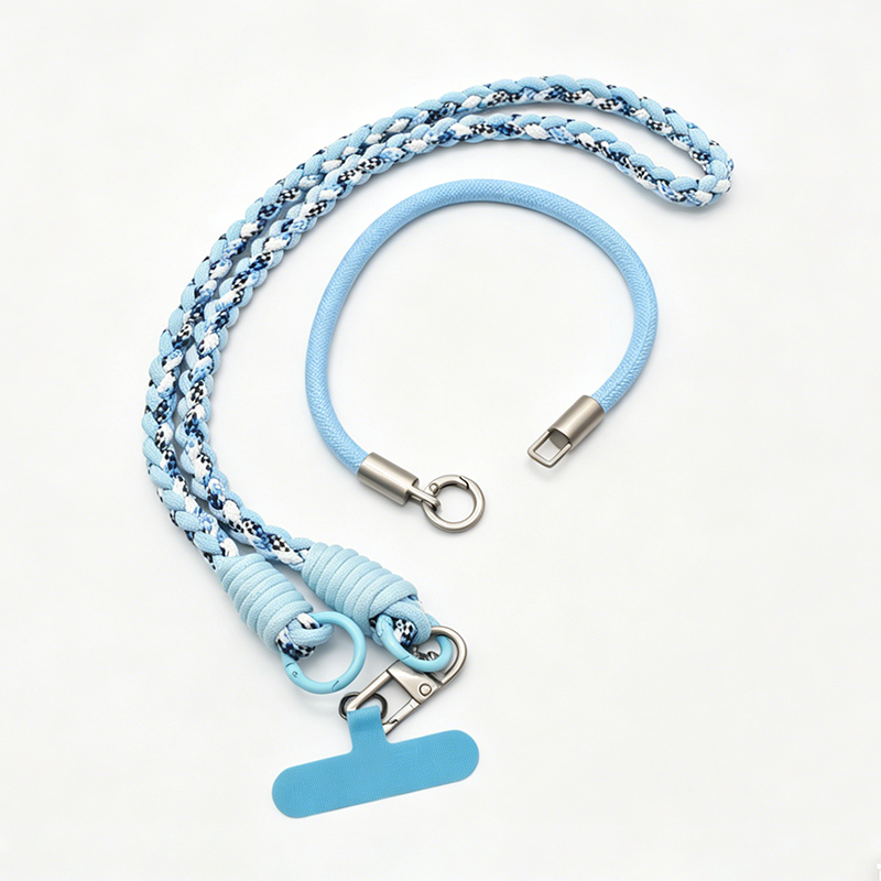 Custom Soft Braided 4-Strand Phone Lanyard, Adjustable Crossbody Neck & Wrist Strap for Smartphones