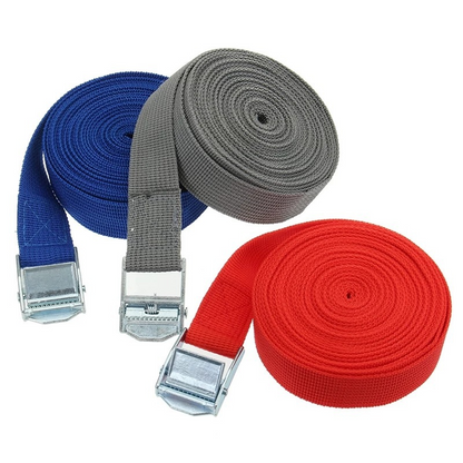 Custom OEM Polyester Cargo Lashing Strap Adjustable Luggage Binding Belt With Cam Buckle Custom Logo Color Length