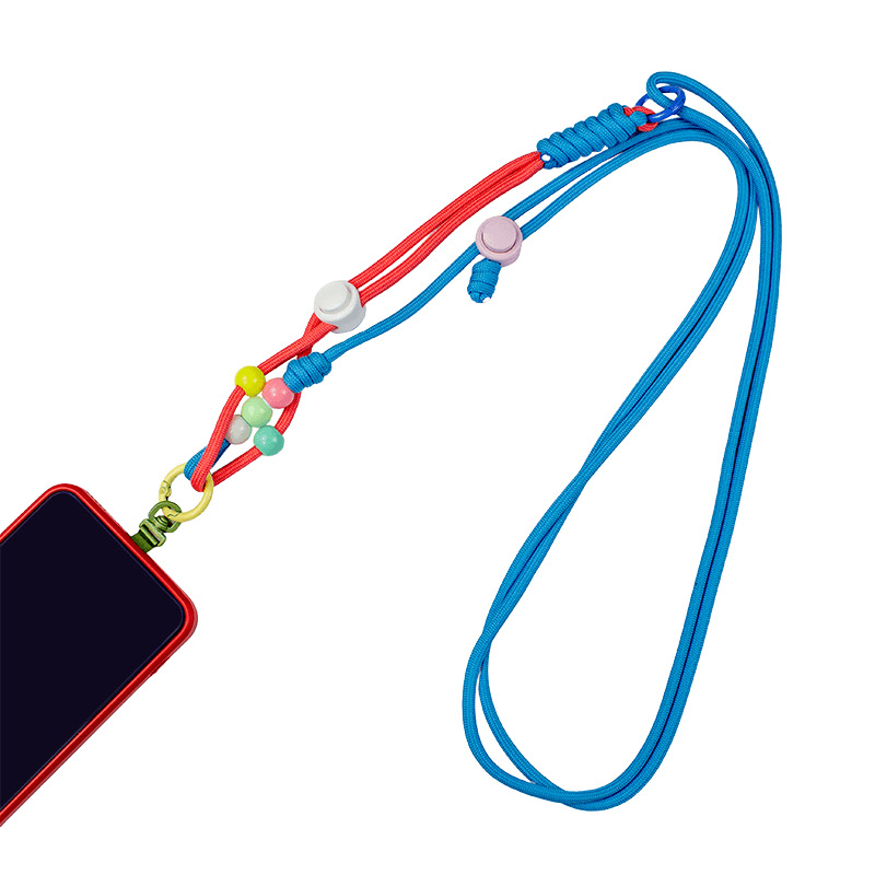 Custom Dopamine Beaded Phone Lanyard, Adjustable Crossbody Strap, Universal Detachable Cell Phone Wrist Strap for Case