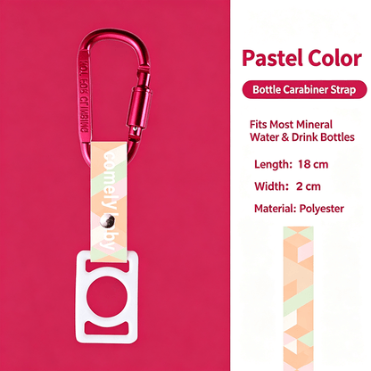 Custom Sublimation Water Bottle Lanyard with Carabiner & Silicone Loop, Portable Drink Bottle Holder Hook