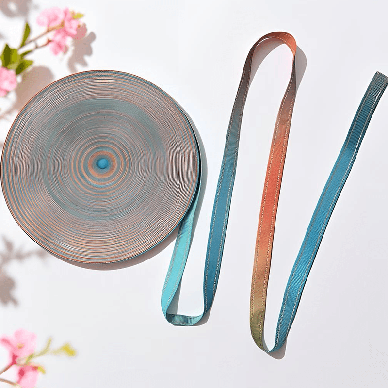 Custom Gradient Polyester Webbing,Heat Transfer Printed Solid Hollow Webbing Strap for Pet Harness,Bags,Luggage,Garment Accessories