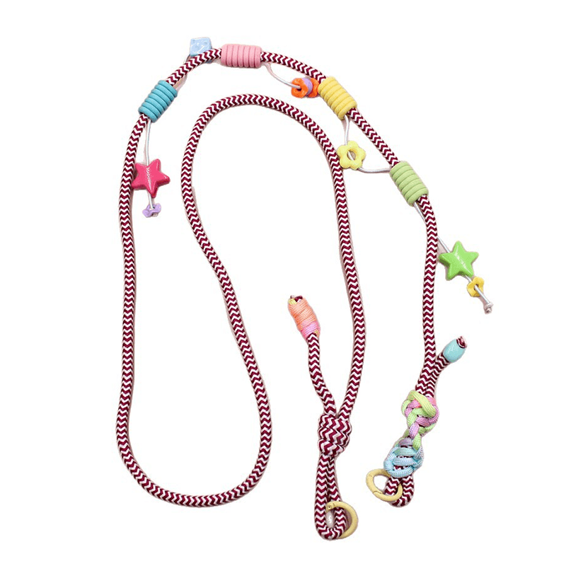 Adjustable Beaded Crossbody Strap, Cute Handmade Bead Lanyard for Phone, Water Bottle Bag & Doll Decor Pendant