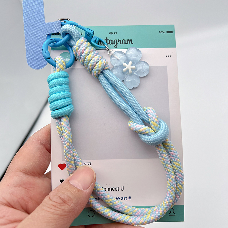 Custom Dopamine Braided Phone Wrist Strap | Anti-Lost Short Lanyard with Phone Patch, Colorful Matching Wrist Chain