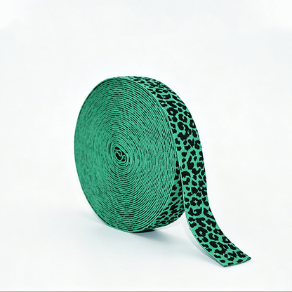 Custom Leopard Print Jacquard Elastic Webbing Strap, Animal Pattern Stretch Elastic Ribbon