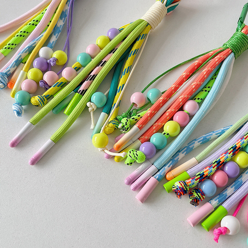 Custom Color Beaded Braided Tassel Keychain Handbag Backpack Decor Pendant