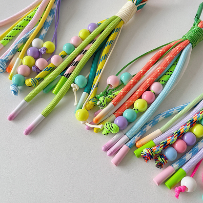 Custom Color Beaded Braided Tassel Keychain Handbag Backpack Decor Pendant