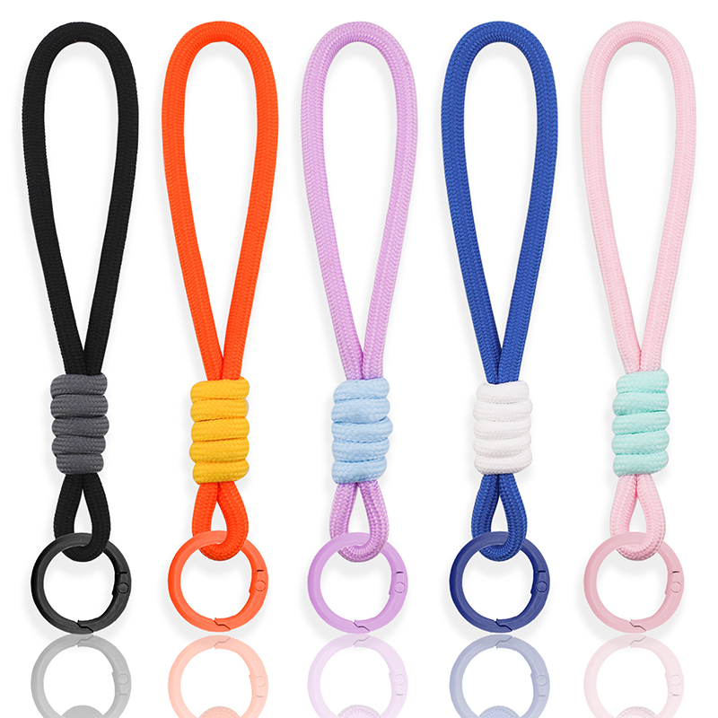 Custom Logo Car Key Lanyard Short Woven Key Strap For Motorcycle Auto Accessories