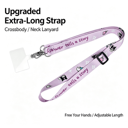 Custom Sublimation Printed Crossbody Phone Lanyard, Adjustable Neck Strap with Metal Clasp for Phone Case & Keys