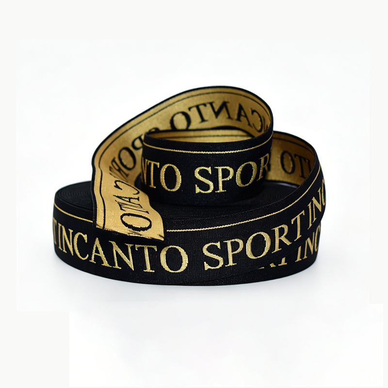 Custom Jacquard Printed Elastic Webbing Band, Logo Jacquard Elastic Tape for Garment Underwear Accessories