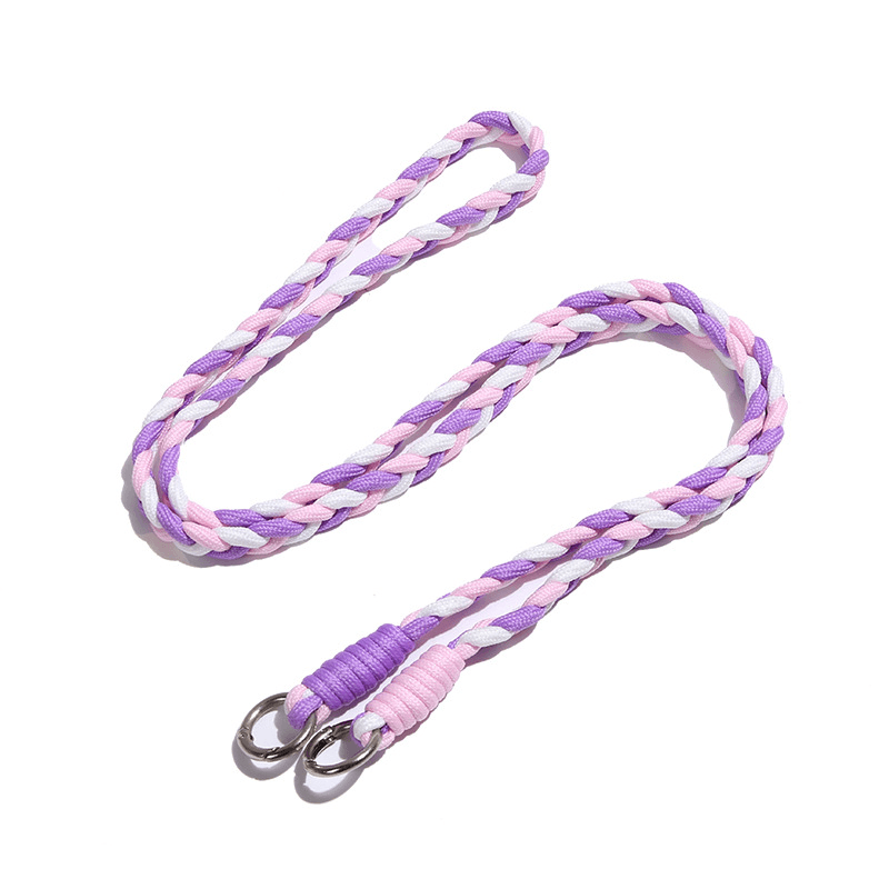 Custom Braided Phone Lanyard, Dual Clasp Anti-Lost Crossbody Phone Strap, Multi-Purpose Solid Color Handmade Cord