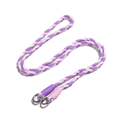 Custom Braided Phone Lanyard, Dual Clasp Anti-Lost Crossbody Phone Strap, Multi-Purpose Solid Color Handmade Cord