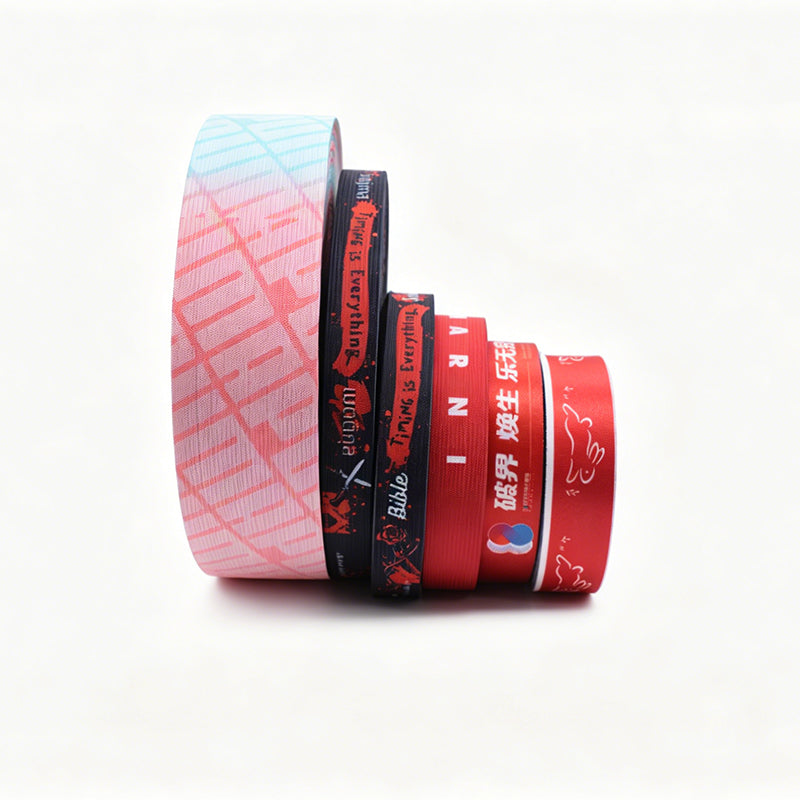 Custom Sublimation Printed Ribbon, Logo Heat Transfer Satin Ribbon for Gift Packaging Garment