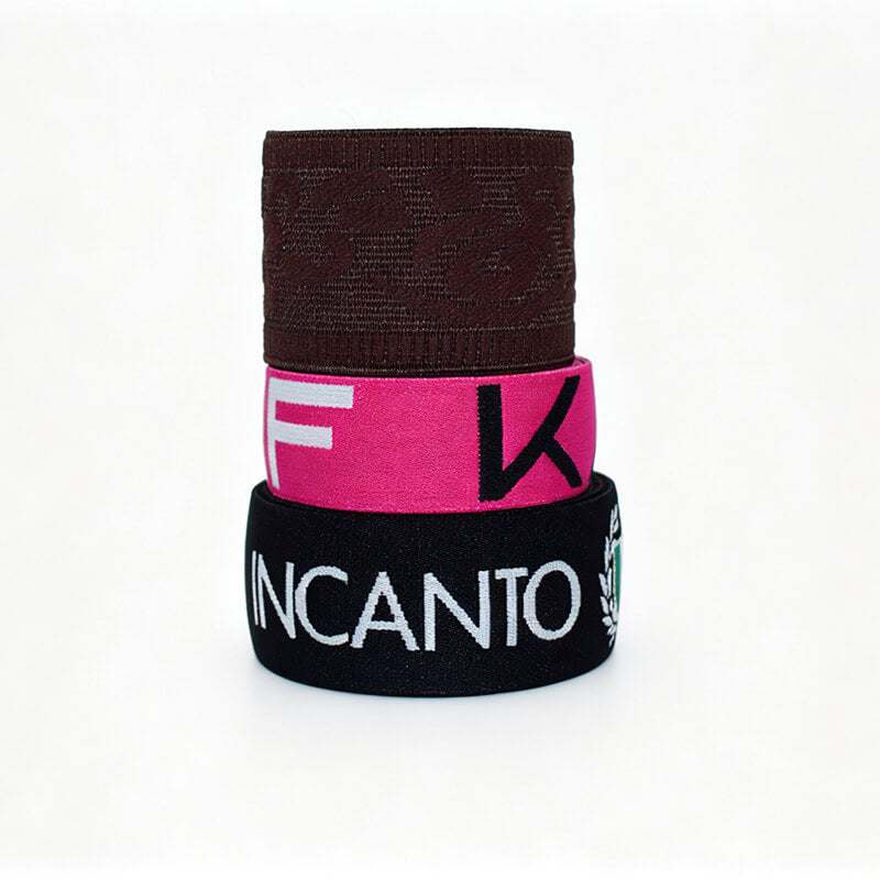 Custom Logo Jacquard Woven Elastic Webbing Strap