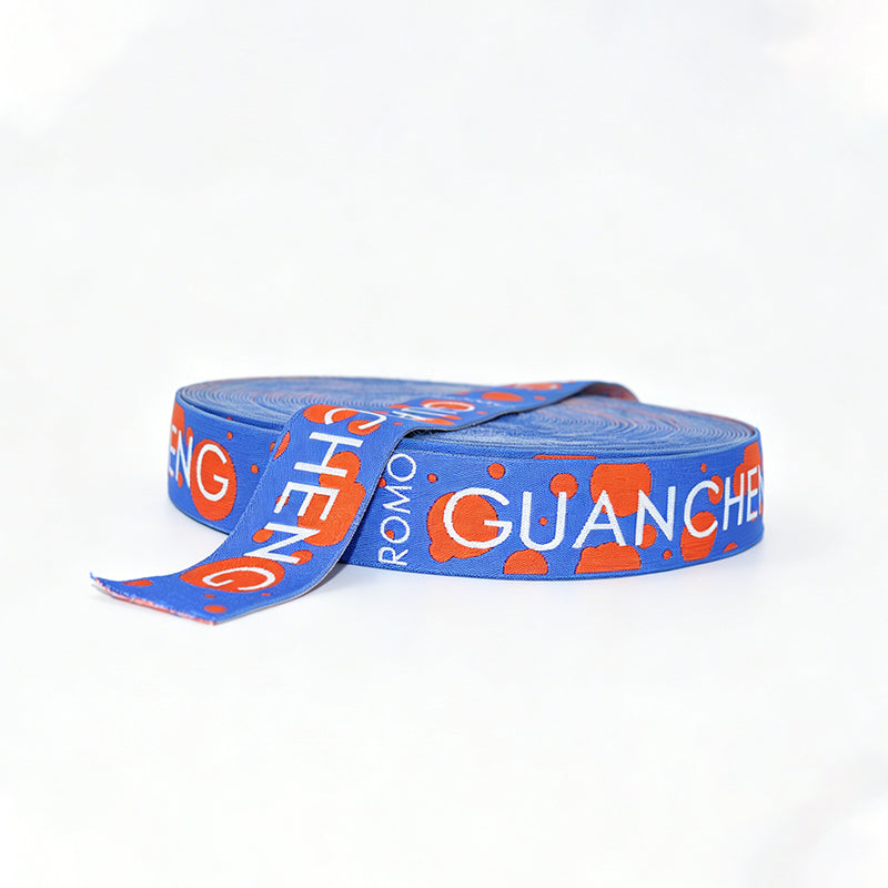 Custom Nylon Computer Jacquard Woven Logo Elastic Webbing Strap
