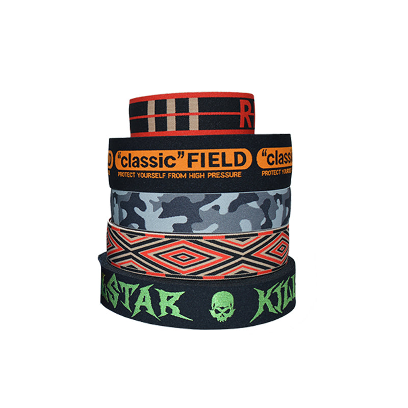 Custom Printed Jacquard Polyester High‑Elastic Woven Elastic Webbing Strap