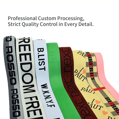 Custom Logo Jacquard Elastic Webbing Strap, Personalized‑Printed Elastic Ribbon