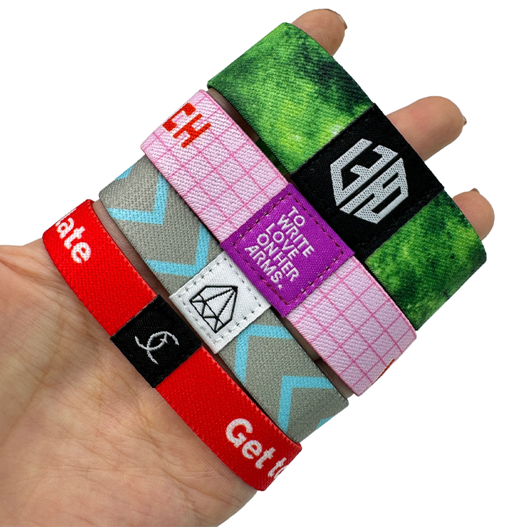 Custom Sublimation Elastic Wristband, Printed Fabric Stretch Bracelet for Events Party