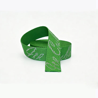 Metallic Yarn Jacquard Polyester Webbing Custom Logo Brand Strap For Garment Bag