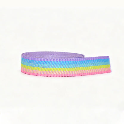 Custom Rainbow Polyester Webbing Strap, Gradient Color Jacquard Ribbon For Phone Lanyard