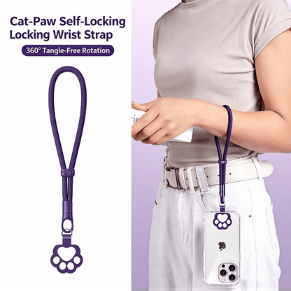 Custom Adjustable Phone Wrist Strap | Self-locking Anti-drop Short Lanyard with Phone Patch