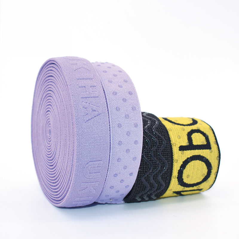 Custom Anti-Slip Silicone Dot Elastic Band, Screen Printed Logo Elastic Webbing for Underwear Sportswear