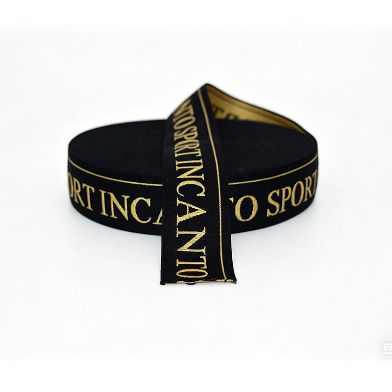 Custom Jacquard Printed Elastic Webbing Band, Logo Jacquard Elastic Tape for Garment Underwear Accessories