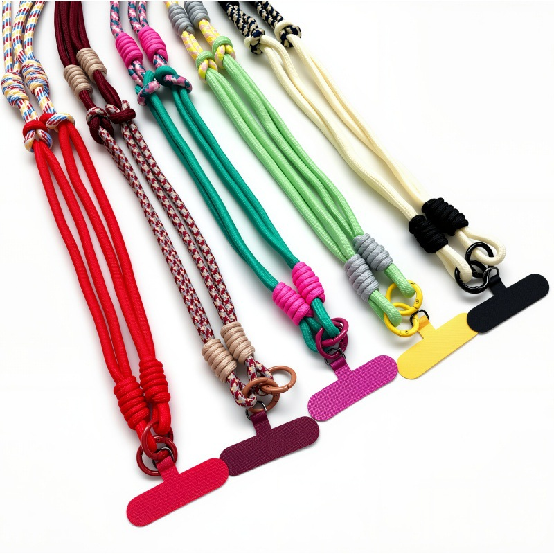 Custom Color Braided Phone Lanyard Woven Strap Crossbody Mobile Phone Wrist Strap for Key Bag