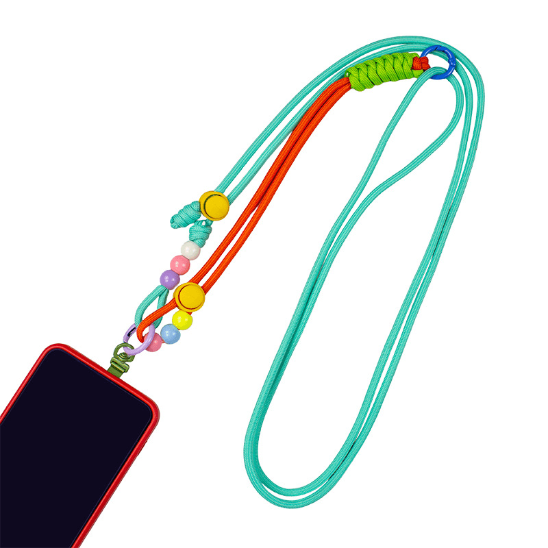 Custom Dopamine Beaded Phone Lanyard, Adjustable Crossbody Strap, Universal Detachable Cell Phone Wrist Strap for Case