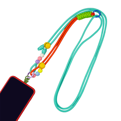 Custom Dopamine Beaded Phone Lanyard, Adjustable Crossbody Strap, Universal Detachable Cell Phone Wrist Strap for Case