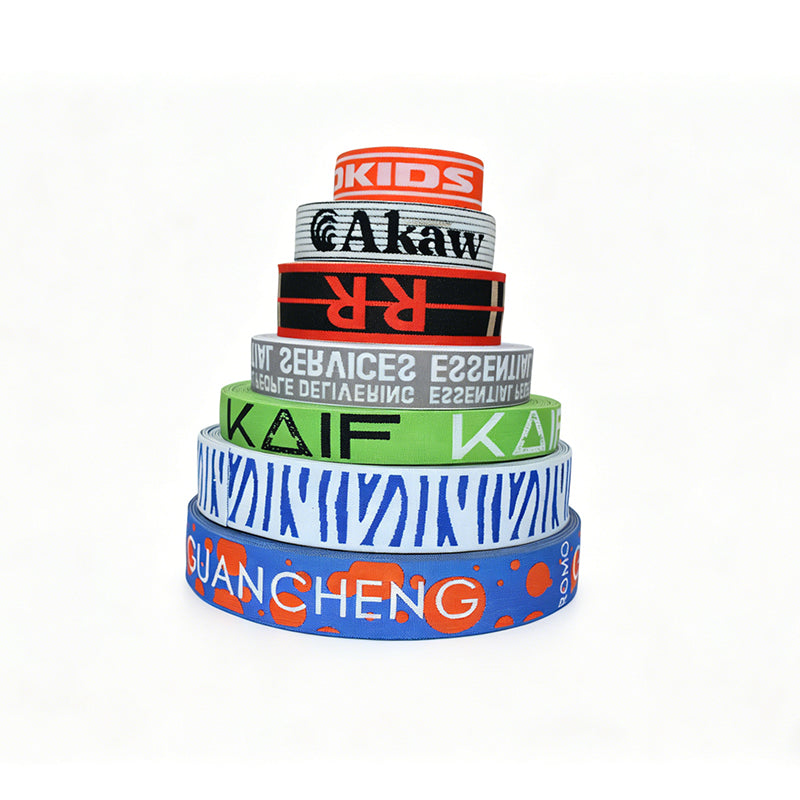 Custom Nylon Computer Jacquard Woven Logo Elastic Webbing Strap