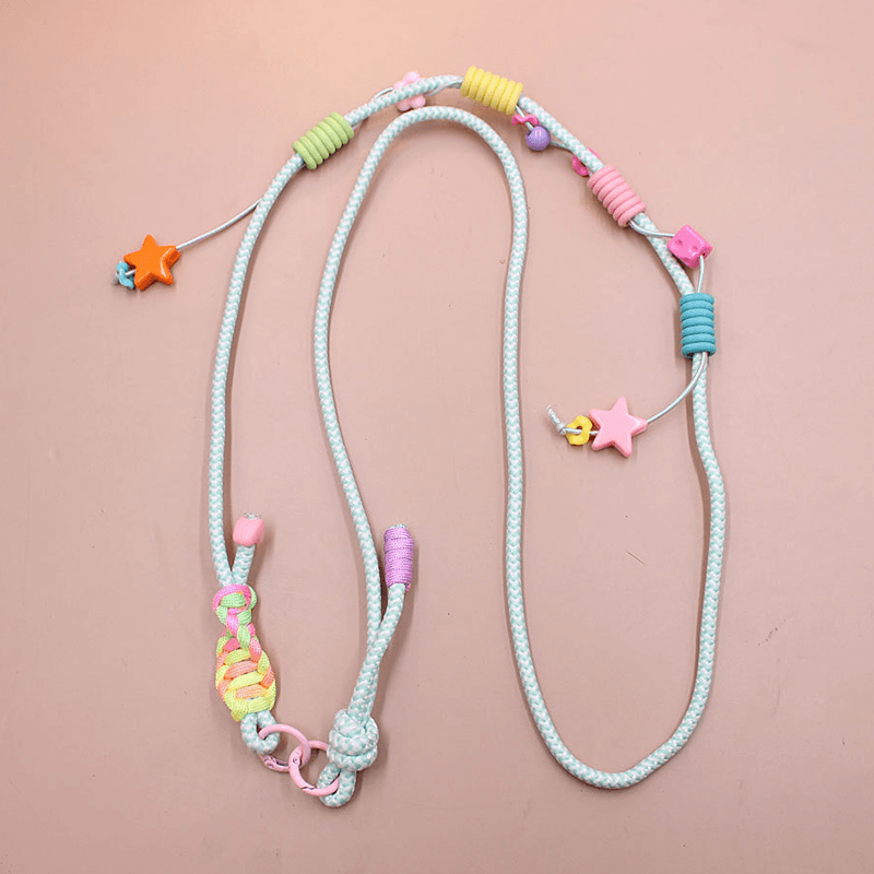 Adjustable Beaded Crossbody Strap, Cute Handmade Bead Lanyard for Phone, Water Bottle Bag & Doll Decor Pendant