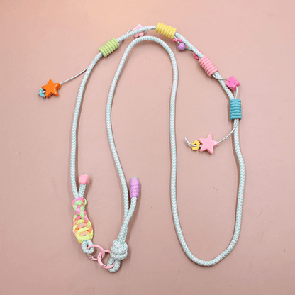 Adjustable Beaded Crossbody Strap, Cute Handmade Bead Lanyard for Phone, Water Bottle Bag & Doll Decor Pendant