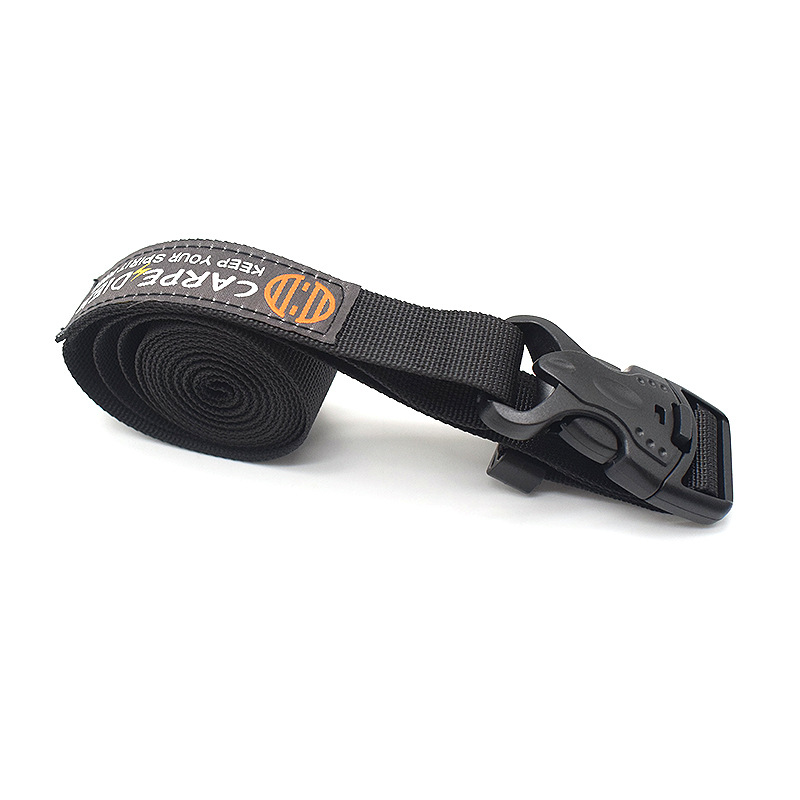 Custom Outdoor Double Safety Buckle Luggage Binding Strap Adjustable Polyester Webbing Travel Cargo Lashing Strap OEM Custom Logo Color Length