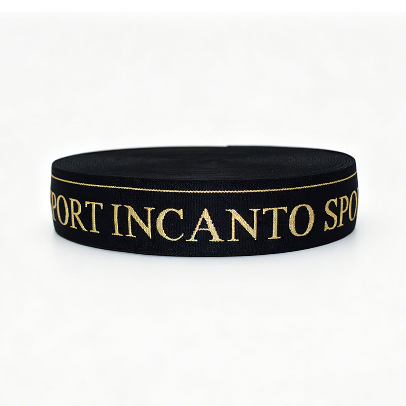 Custom Jacquard Printed Elastic Webbing Band, Logo Jacquard Elastic Tape for Garment Underwear Accessories
