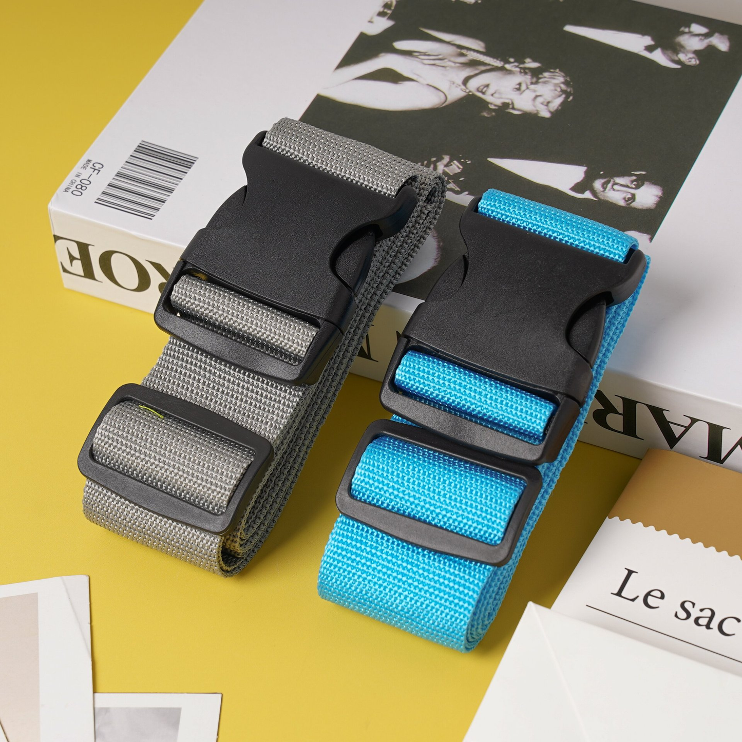 Custom Logo Luggage Strap Adjustable Polyester Suitcase Binding Belt Travel Luggage Security Strap OEM Custom Color Length
