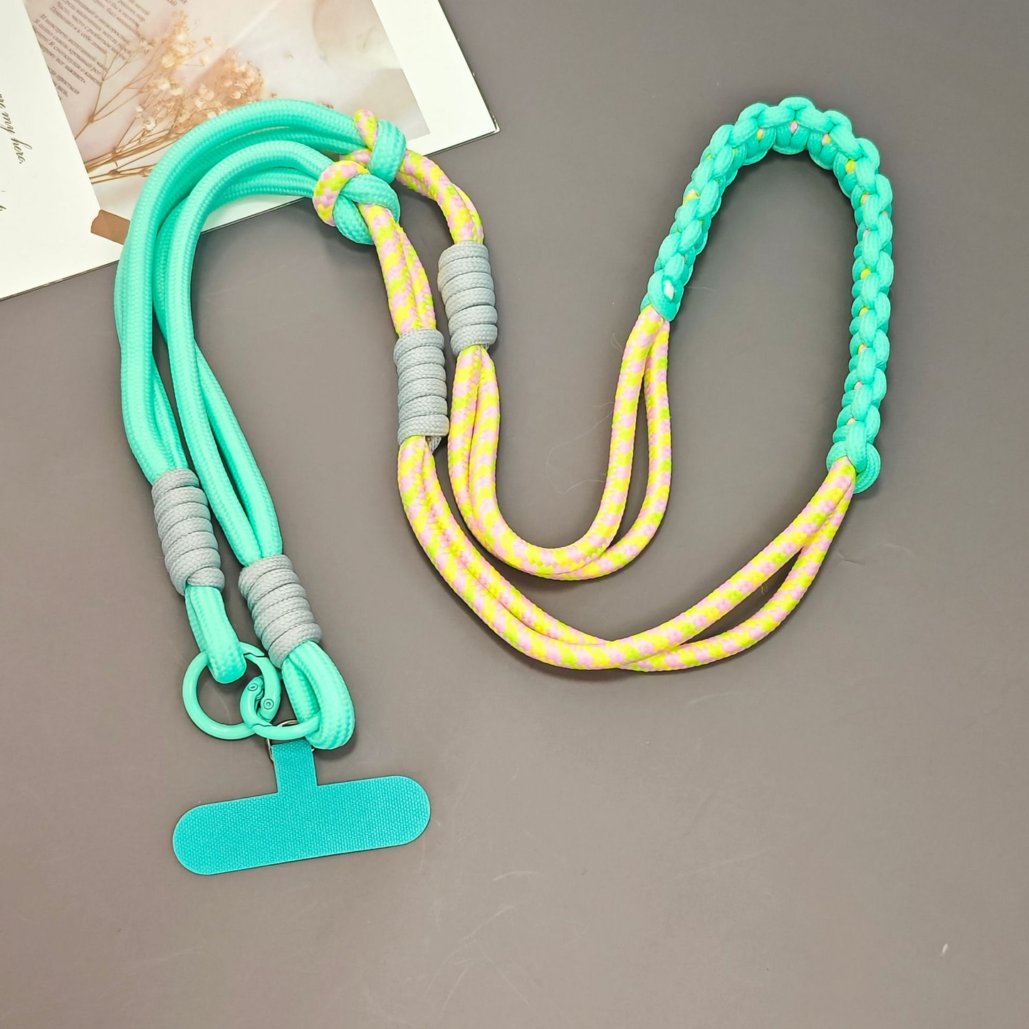 Custom Two-Tone Braided Rope Phone Wrist Lanyard OEM Custom Logo Color Short Mobile Strap for Key Bag