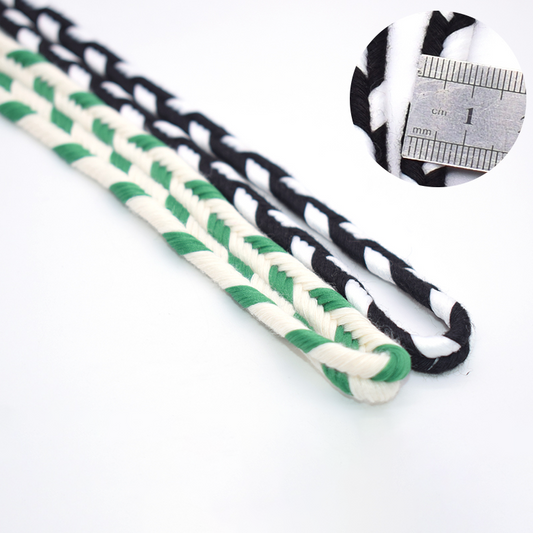 Custom 3-Strand Twisted Cotton Hemp Rope, Multi Color Braided Flat Twine Cord for Bag Decoration
